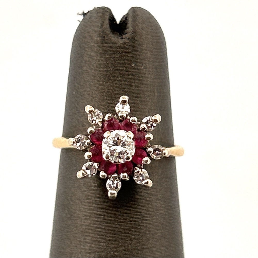 466979 14k yg Ruby and diamond Ring